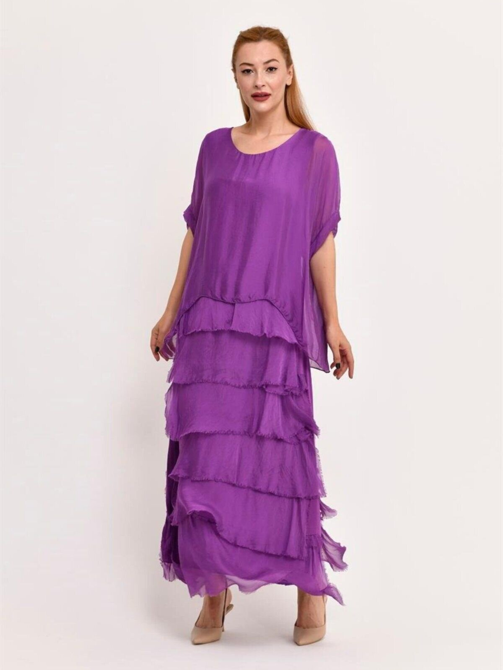 Vestido Largo con Volantes