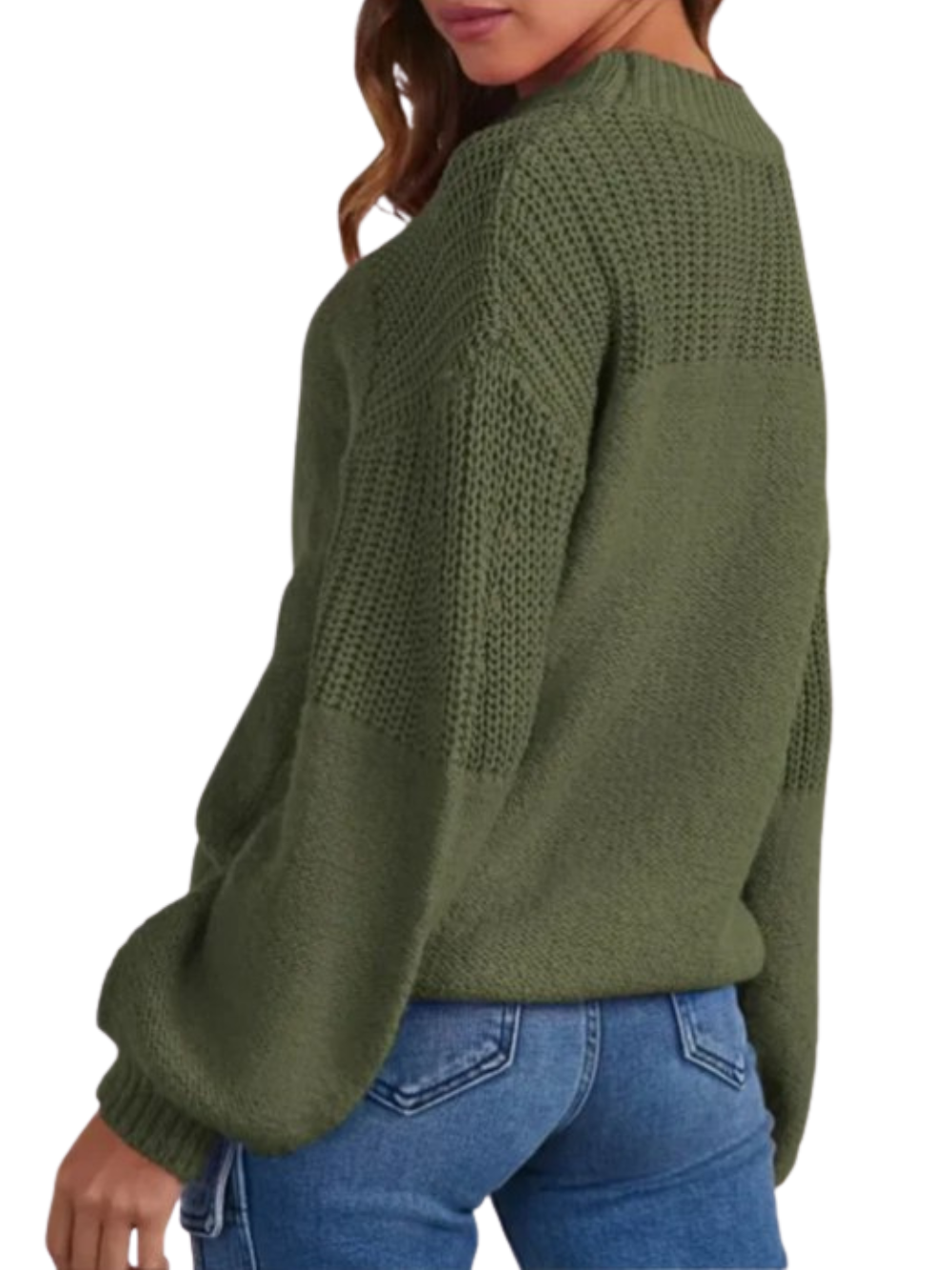 Jersey de punto cuello redondo y mangas largas holgadas
