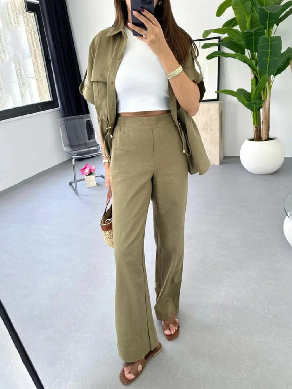 Conjunto Cargo De Lino