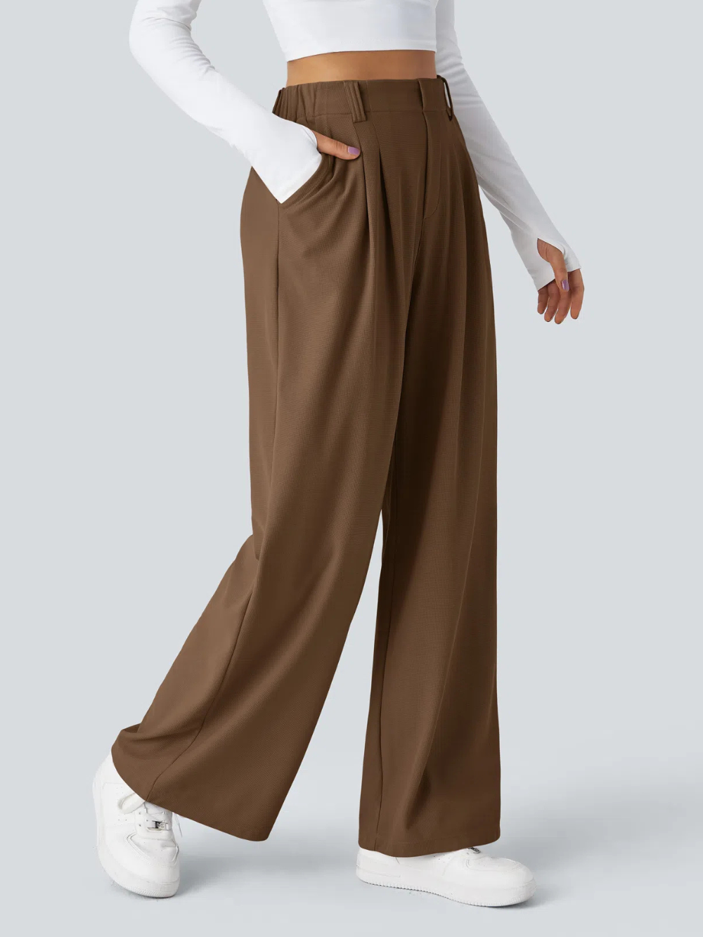 Pantalón Palazzo Elástico con Bolsillos