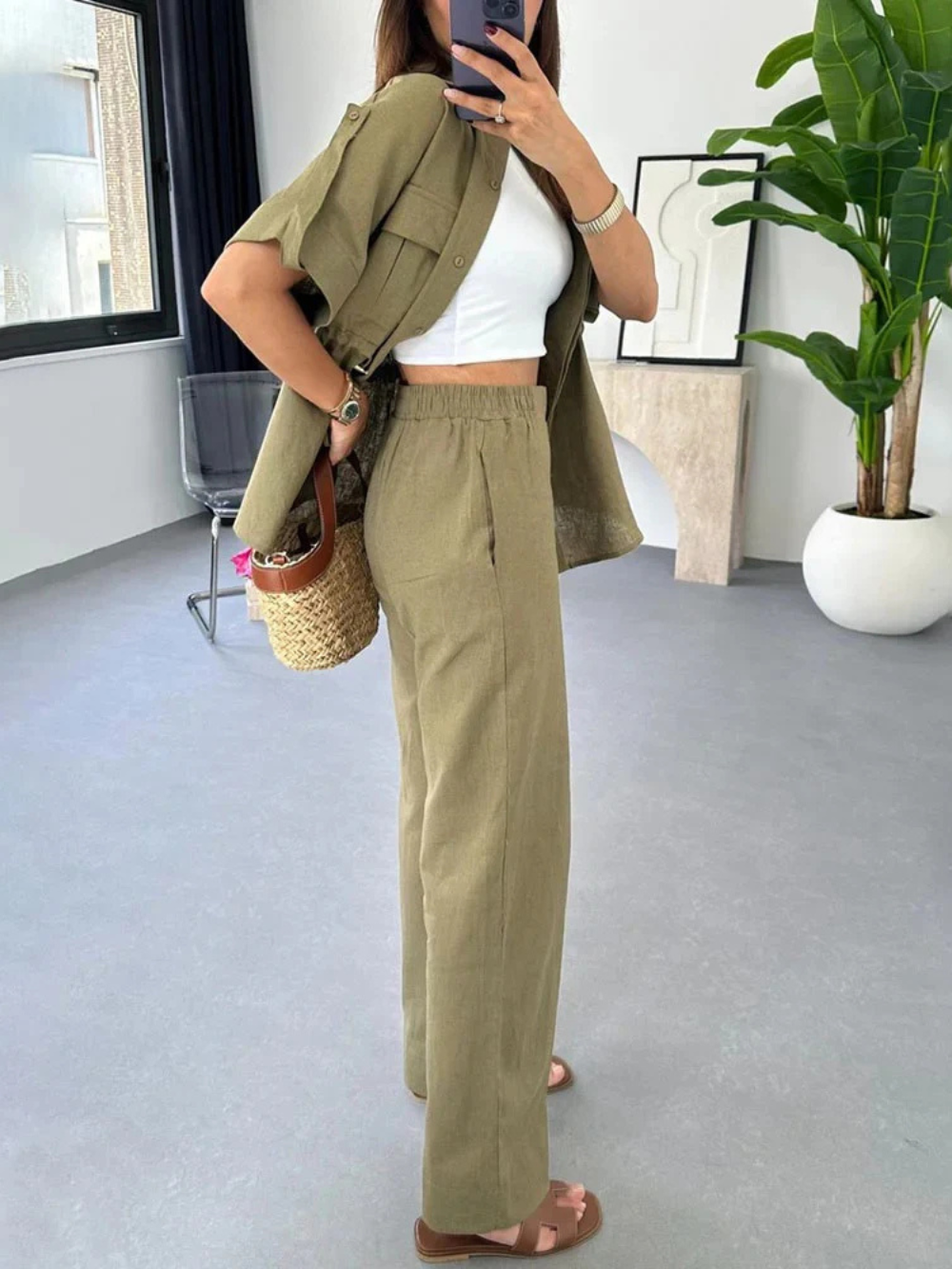 Conjunto Cargo De Lino