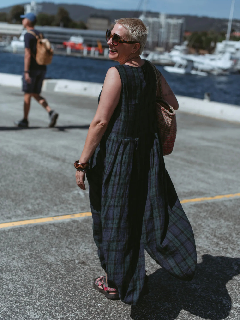 Vestido de lino francés con bolsillos