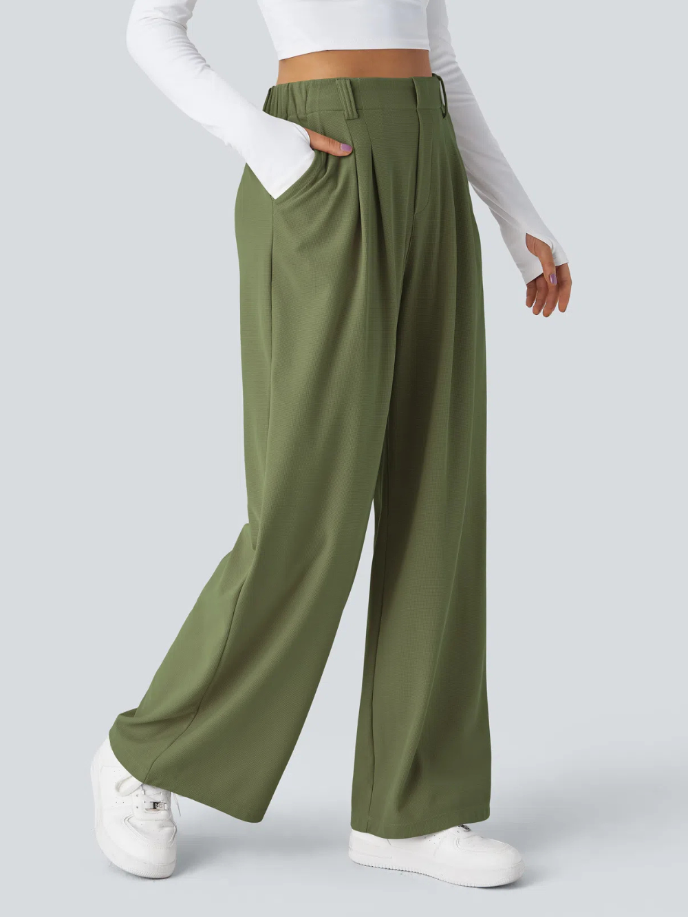 Pantalón Palazzo Elástico con Bolsillos