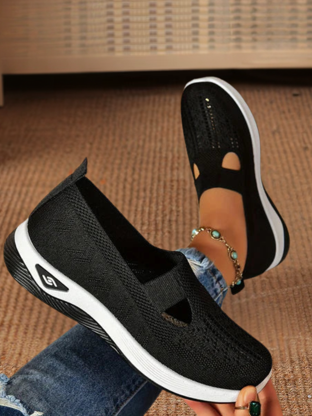Zapatillas deportivas Alicia de punto con suela elevada