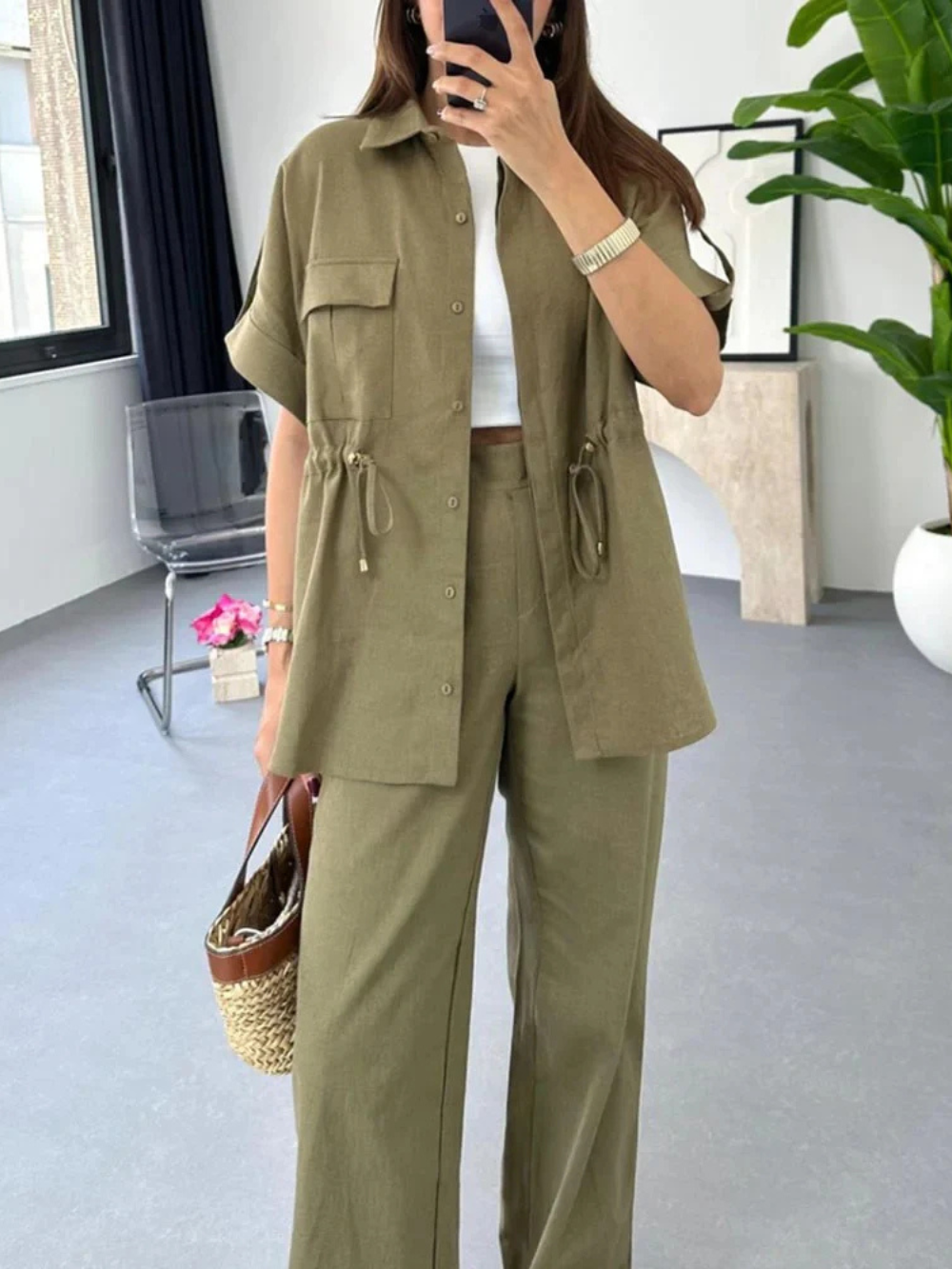Conjunto Cargo De Lino