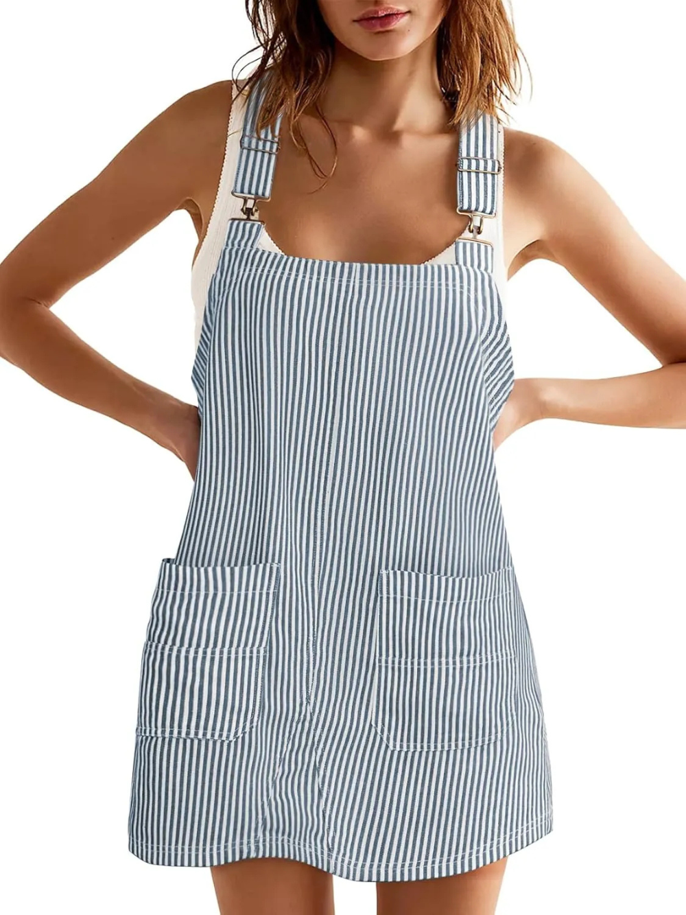 Vestido Peto Denim Summer Rayas