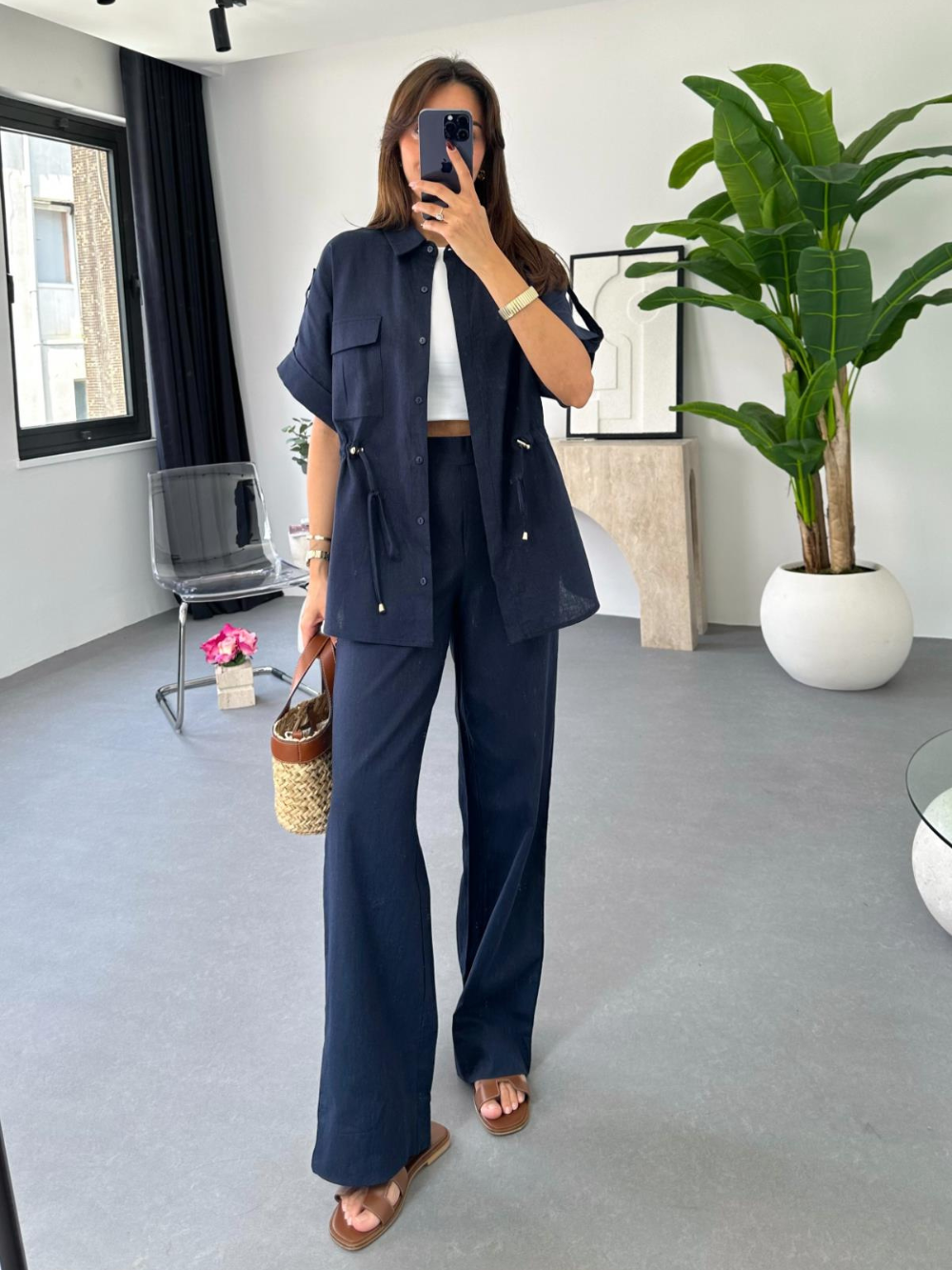 Conjunto Cargo De Lino