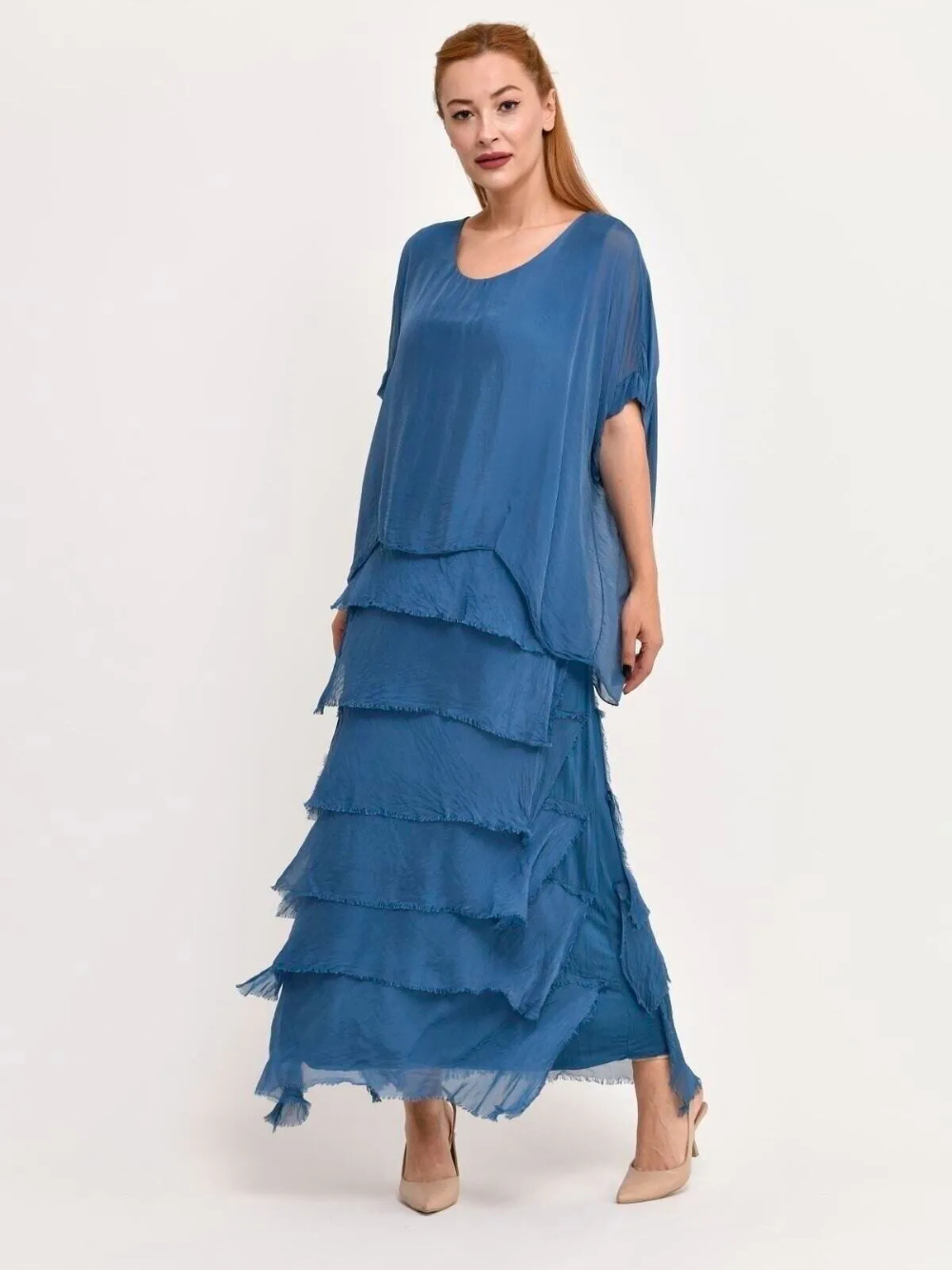 Vestido Largo con Volantes