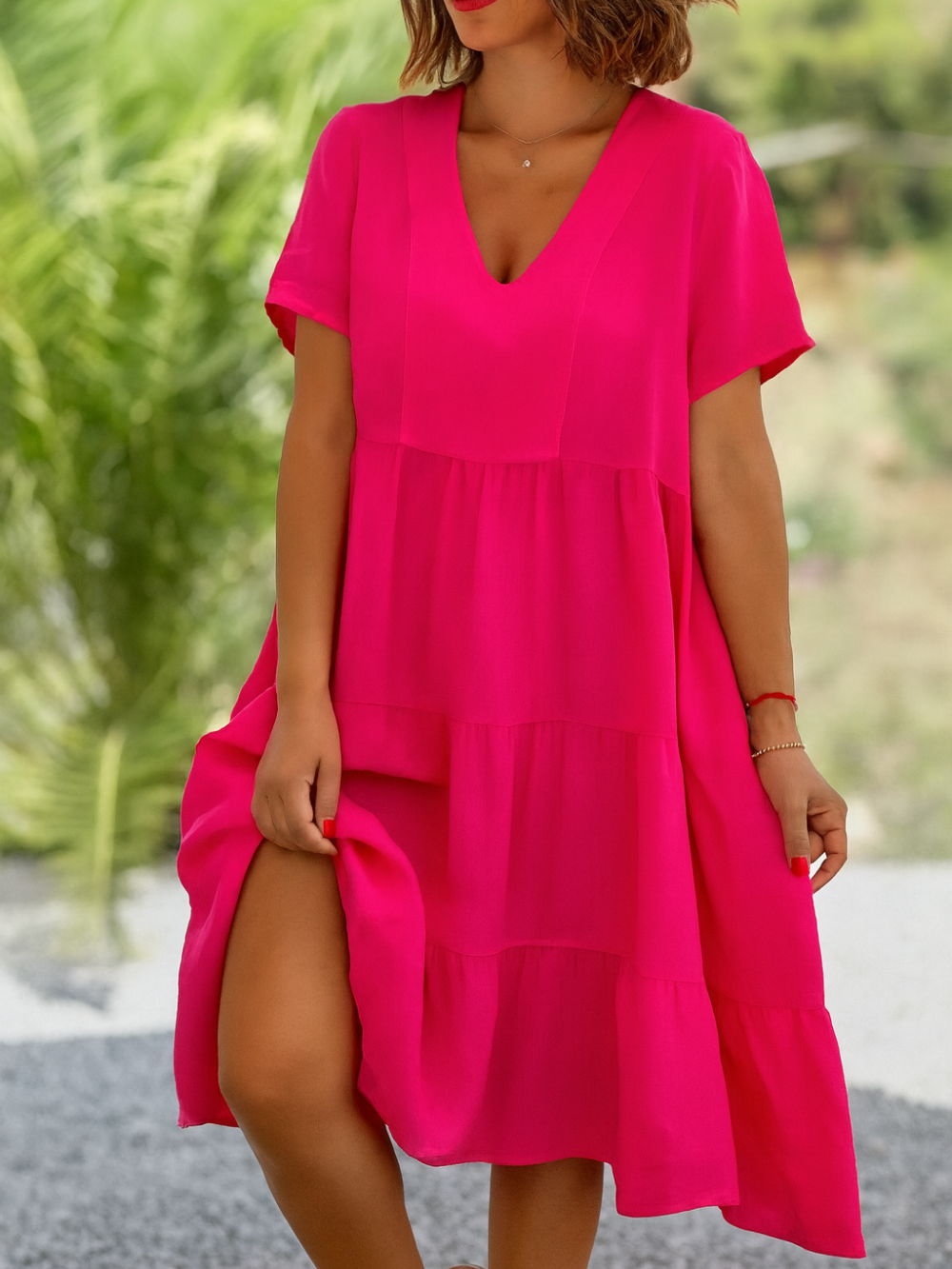 Vestido Midi Algodón y Lino