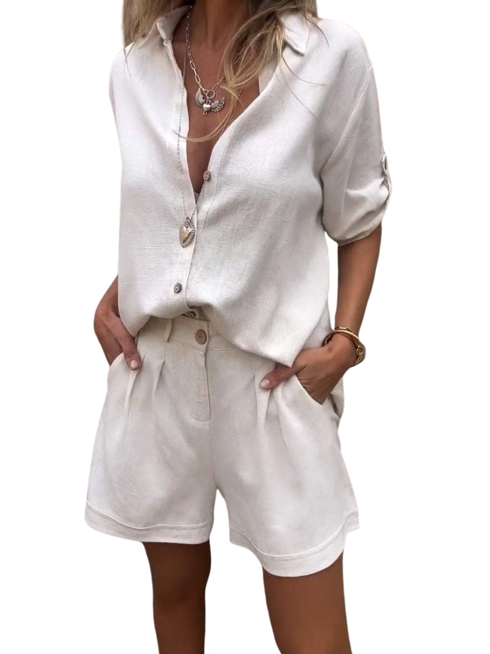 Conjunto Camisero de Algodón y Lino