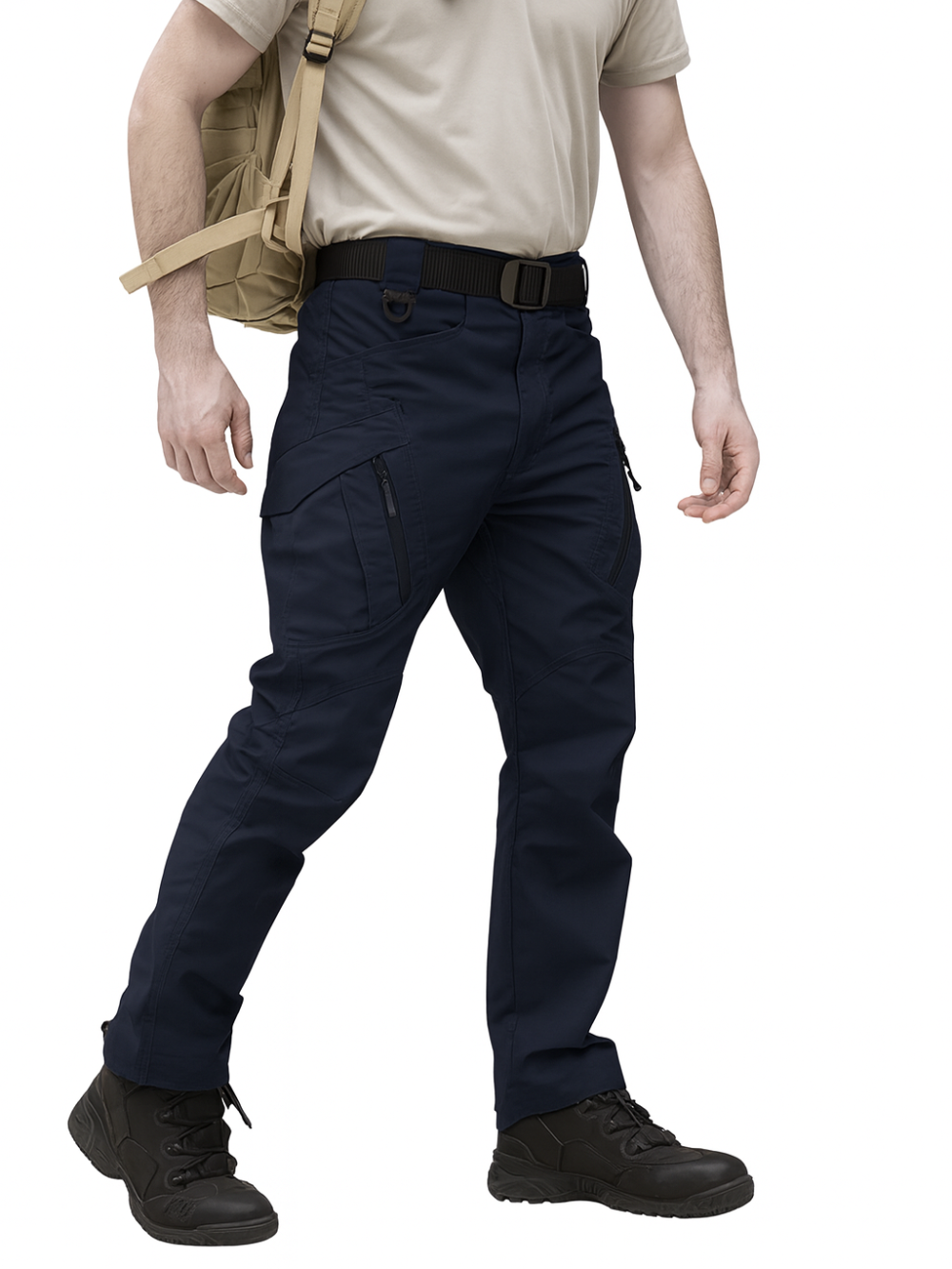 Pantalón impermeable con múltiples bolsillos y cierre con cremallera